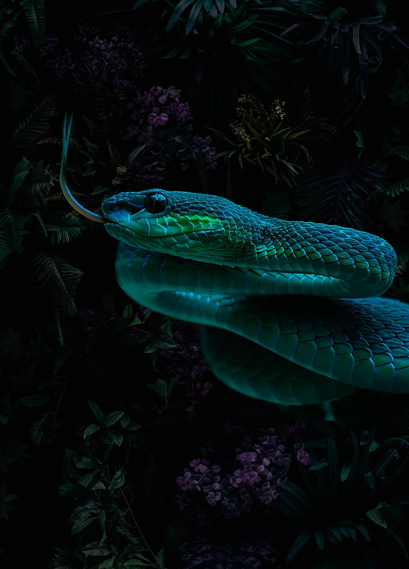 Fototapete - - Jungle Snake Porträt Fototapete